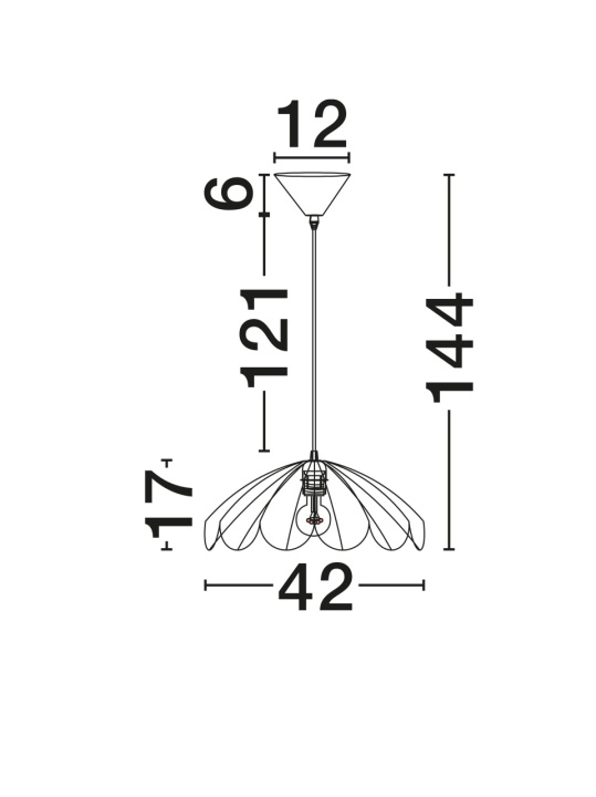 Pendul Flare Maro / Negru Ø42 x H 144 cm - Img 3