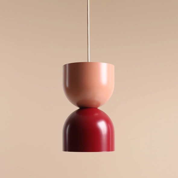 Pendul Lui 15 cm 1xE27 - Roșu vin + Coral - Img 2