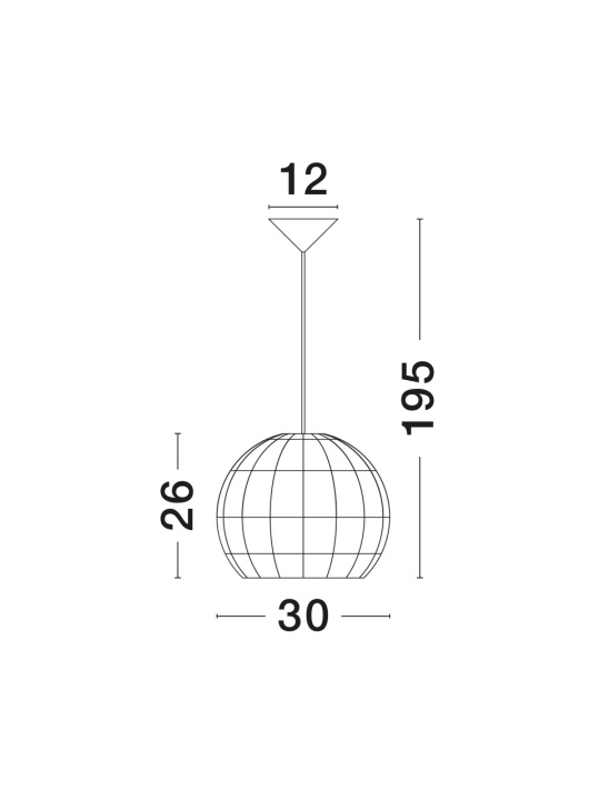 Pendul Marlo Natural / Negru Ø30 x H 195 cm - Img 2