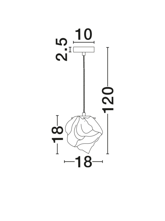 Pendul Odelle Chihlimbar / Auriu Ø18 x H 120 cm - Img 2