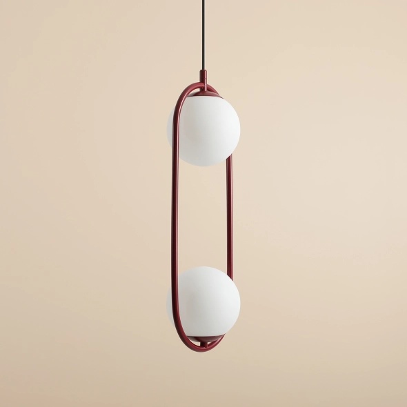 Pendul Riva 18,5 cm 2xE14 - Roșu vin - Img 3