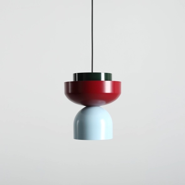 Pendul Ulia 23 cm 1xE27 - Albastru deschis + Roșu vin + Verde - Img 2