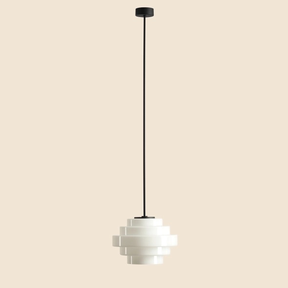 Plafonieră Filo 22 cm înălțime 105 cm 1xE27 - Alb lăptos - Img 3