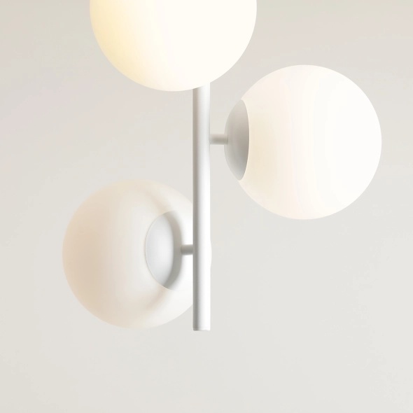 Plafonieră Fin 46 cm 3xE27 - Alb - Img 2