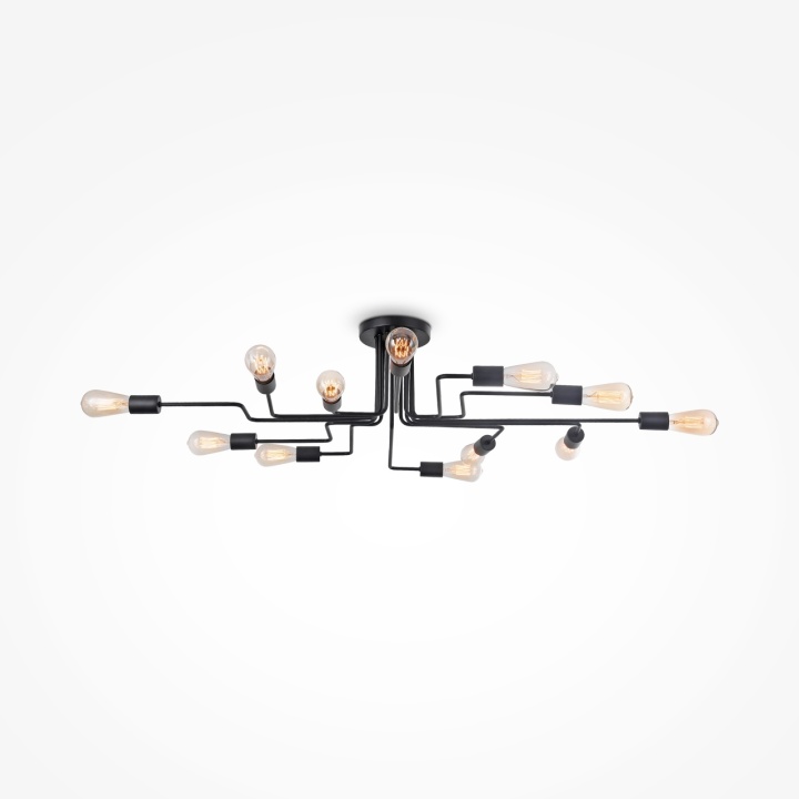 Plafonieră Gilbert L 88 x l 123 cm E27 - Negru - Img 2