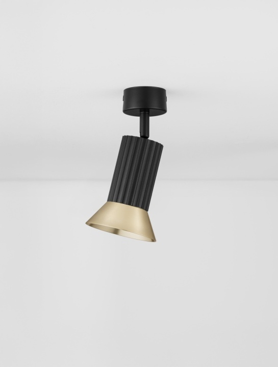 Plafoniera Luvia Auriu / Negru Ø9,5 x H 19,5 cm - Img 4