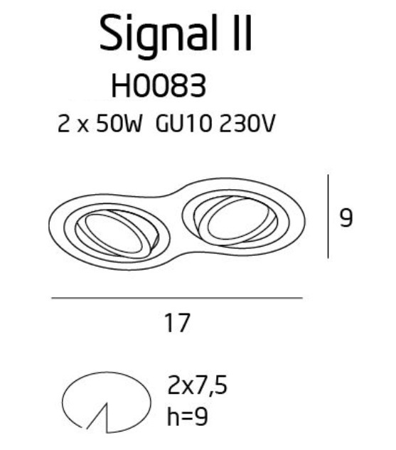Spot încastrat Signal II alb - Img 3