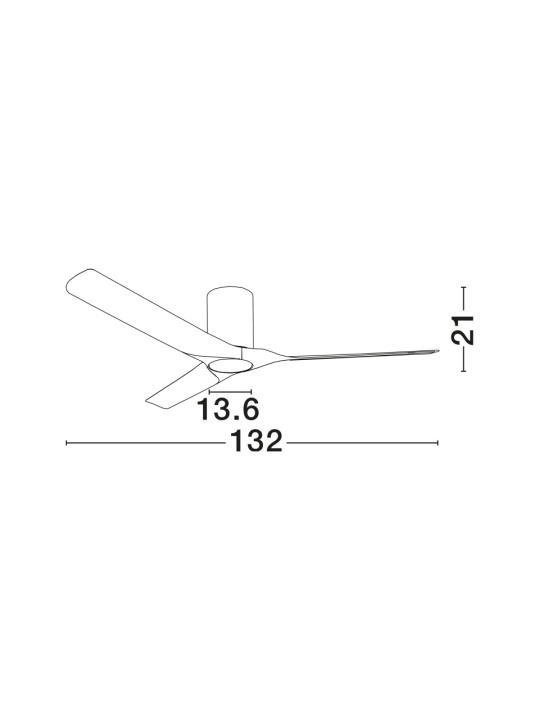 Ventilator Polar Alb / Teak Ø132 x H 21 cm - Img 2