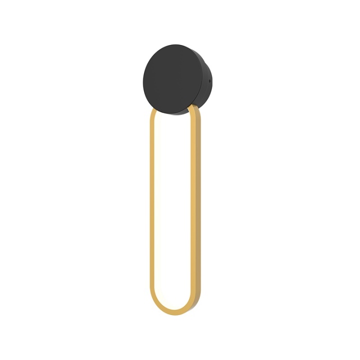 Aplică Anello Nero LED 3000K - Negru mat, Gold Matt - Img 2