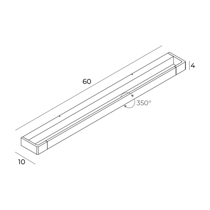 Aplică de perete Flink 60cm negru - Img 2