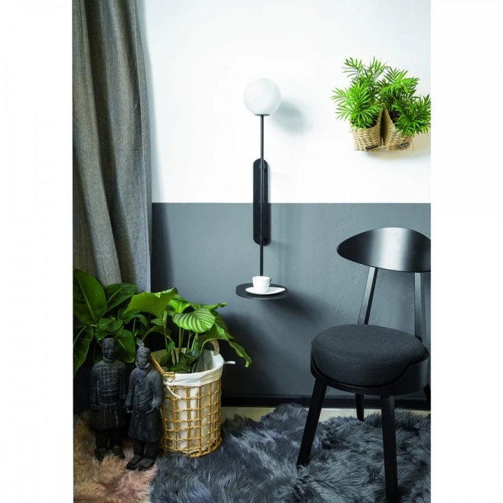 Aplică de perete TABLO black with a shelf, negru - Img 2