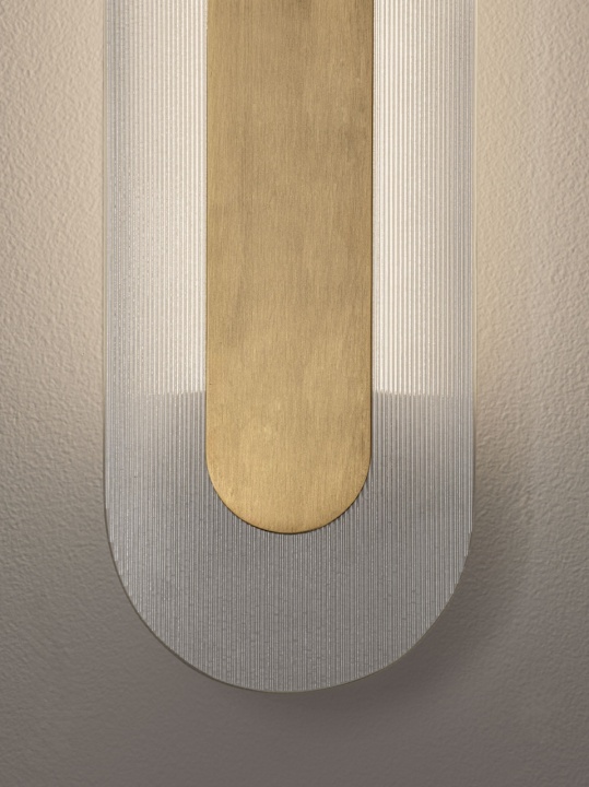 Aplica perete decorativa Vetrio Auriu / Transparent 14 x 6,5 x 70 cm - Img 5