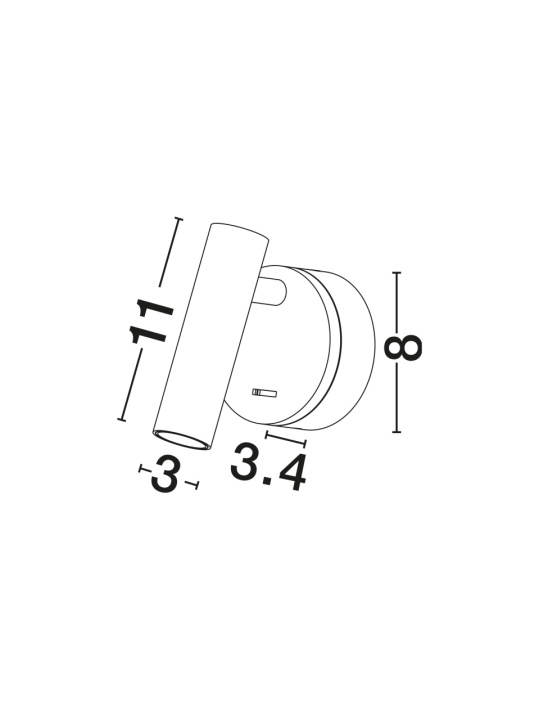 Aplica perete pentru pat Clip Alb 8 x 3,4 x 11 cm - Img 2