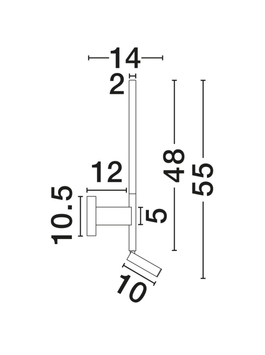 Aplica perete pentru pat Handy Alb 10,5 x 14 x 55 cm - Img 5