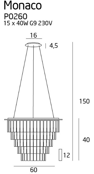Candelabru Monaco 60cm crom - Img 3