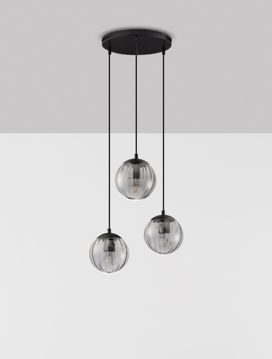 Corp de iluminat suspendat Abbacus Smokey / Negru Ø44 x H 150 cm - Img 3
