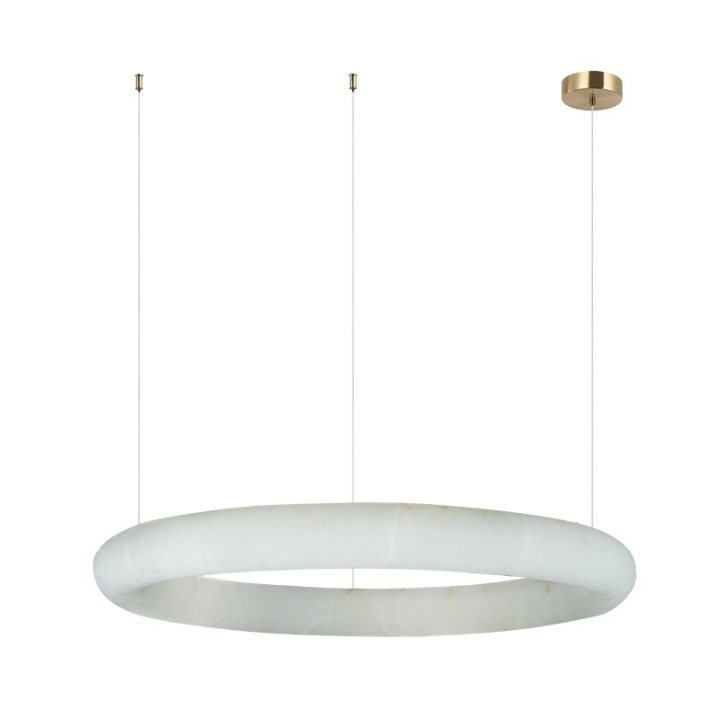 Corp de iluminat suspendat Alabaster LED 3000K - Alamă, Natural - Img 2