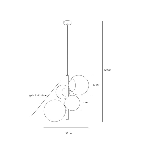 Corp de iluminat suspendat Bloom 46 cm 2xE14 / E27 - Bej - Img 5