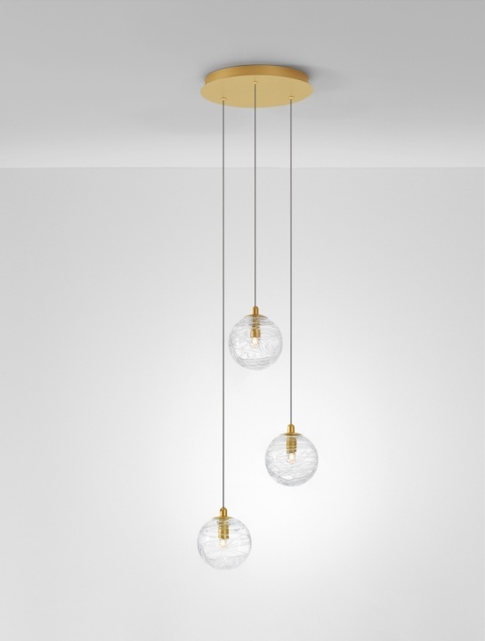 Corp de iluminat suspendat Coen Transparent / Auriu Ø25 x H 180 cm - Img 4