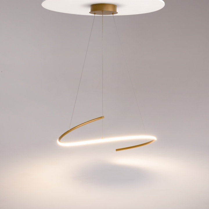 Corp de iluminat suspendat Curve Ø 60 cm - Auriu - Img 2