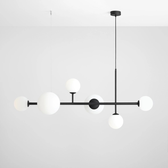 Corp de iluminat suspendat Dione 130 cm 4xE14 / E27 - Negru - Img 3