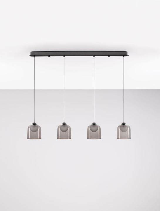 Corp de iluminat suspendat Dione Negru / Smokey 100 x 14 x 200 cm - Img 3
