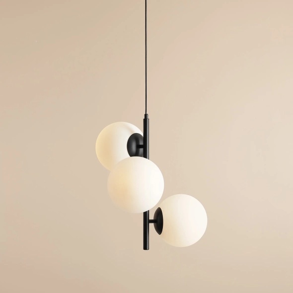 Corp de iluminat suspendat Fin 46 cm 3xE27 - Negru - Img 2