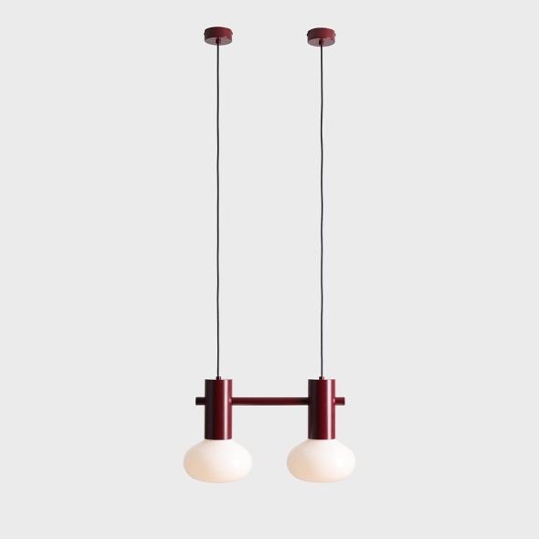 Corp de iluminat suspendat Flo 46 cm 2xE14 - Rubiniu - Img 2