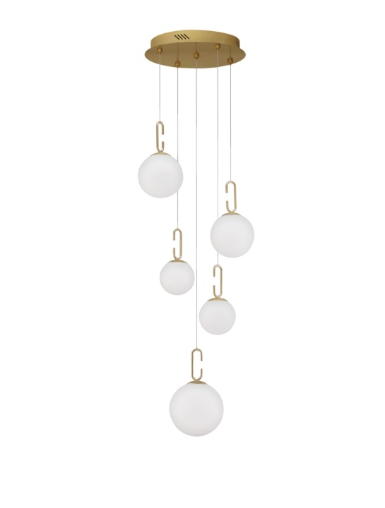 Corp de iluminat suspendat Hook Opal / Auriu Ø42 x H 180 cm - Img 2