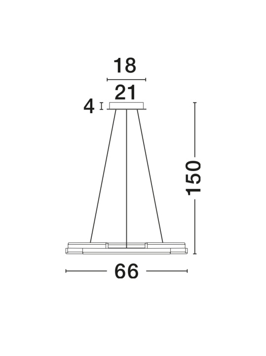 Corp de iluminat suspendat Hyde Auriu periat / Negru Ø66 x H 150 cm - Img 4
