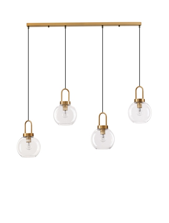 Corp de iluminat suspendat Irvine Transparent / Auriu Ø97,5 x H 155 cm - Img 2