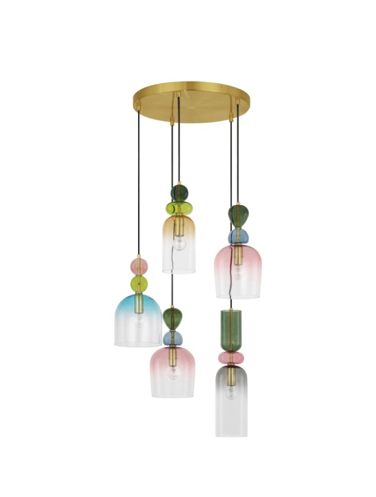 Corp de iluminat suspendat Murano Gri / Auriu Ø52 x H 120 cm - Img 2