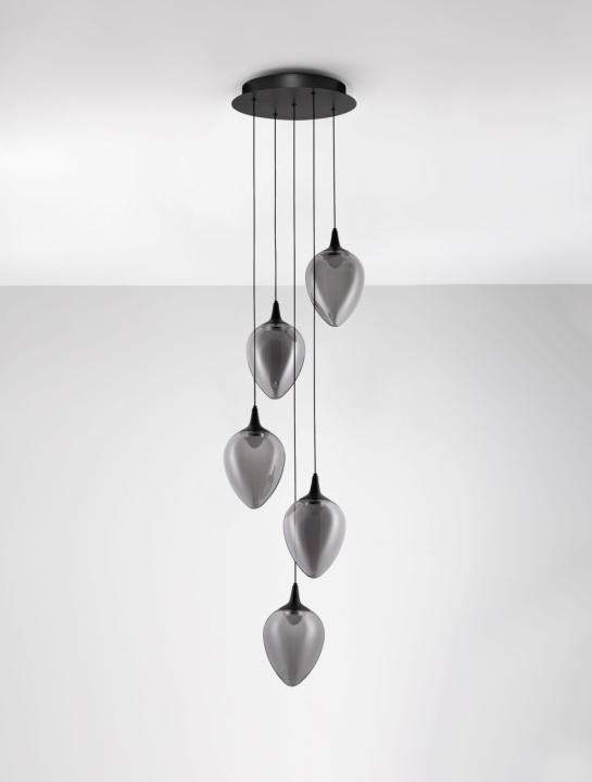 Corp de iluminat suspendat Nali Smokey / Negru Ø35 x H 200 cm - Img 3
