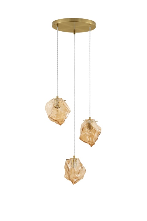 Corp de iluminat suspendat Odelle Chihlimbar / Auriu Ø40 x H 120 cm - Img 2