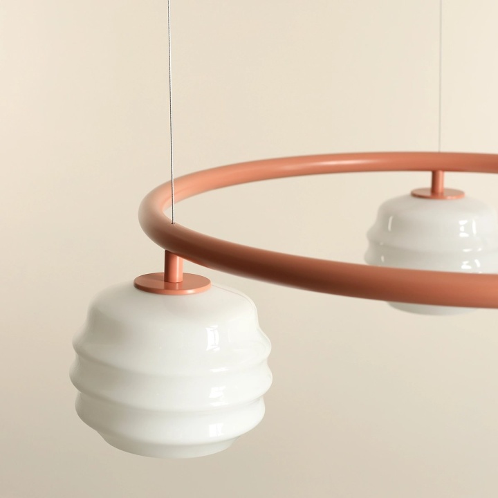 Corp de iluminat suspendat Puff Ring 63 cm 3xE27 - Coral - Img 7