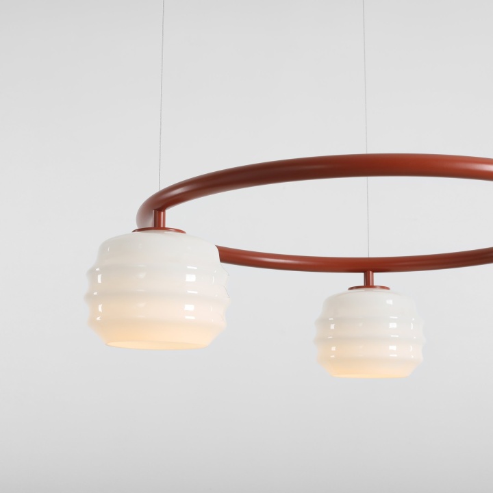 Corp de iluminat suspendat Puff Ring 63 cm 3xE27 - Teracotă - Img 2