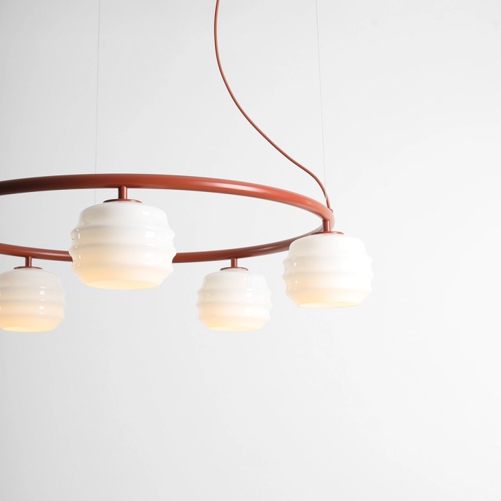 Corp de iluminat suspendat Puff Ring 85 cm 5xE27 - Teracotă - Img 4