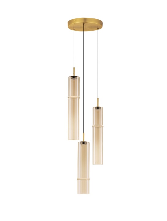 Corp de iluminat suspendat Sano Auriu periat / Auriu / Cognac Ø30 x H 75-200 cm - Img 2