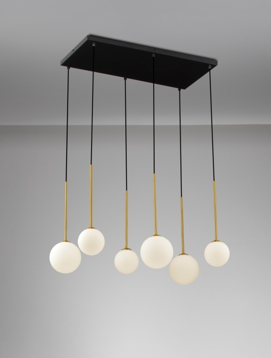 Corp de iluminat suspendat Savoy Opal / Negru / Auriu 77 x 34 x 163 cm - Img 4