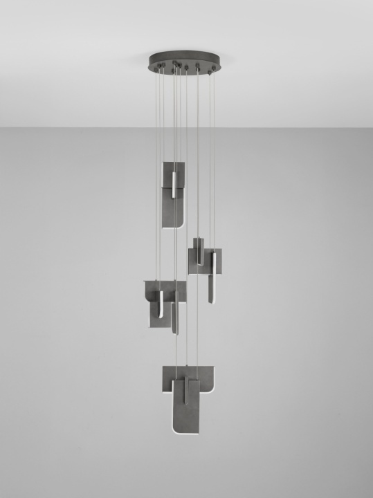 Corp de iluminat suspendat Totem Argintiu / Gri Ø35 x H 200 cm - Img 3