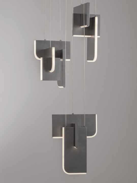 Corp de iluminat suspendat Totem Argintiu / Gri Ø35 x H 200 cm - Img 5
