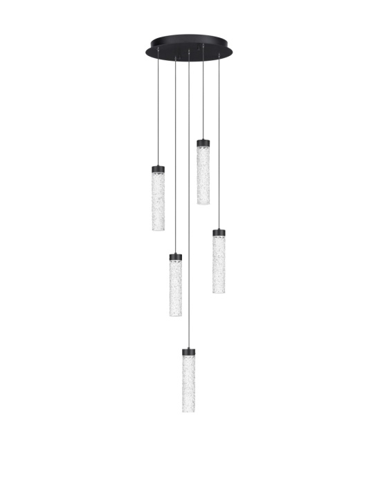 Corp de iluminat suspendat Zelon Negru / Transparent Ø34 x H 150 cm - Img 2
