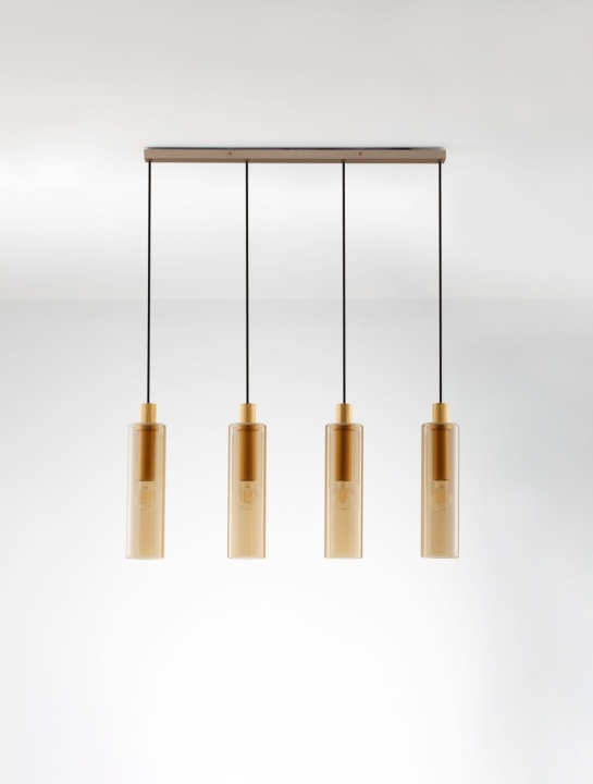 Corp de iluminat suspendat Zoella Auriu / Chihlimbar 88 x 10 x 248 cm - Img 3