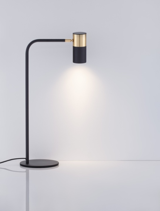 Lampa masa / veioza Pongo Negru / Auriu Ø16 x H 55 cm - Img 5