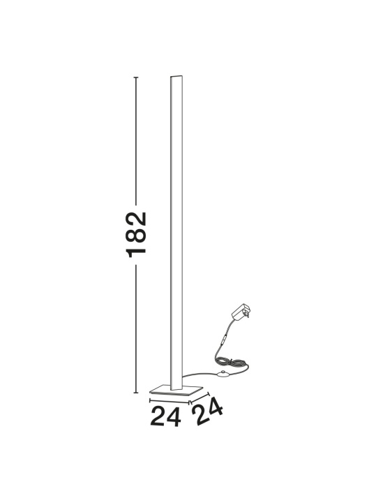 Lampadar Edel Negru 24 x 24 x 182 cm - Img 2