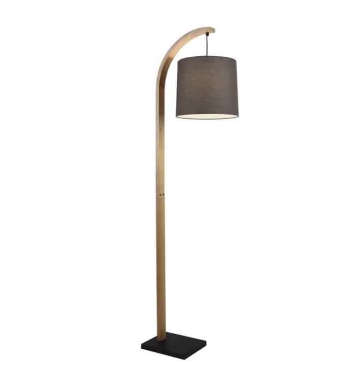 Lampadar Hana - Negru / Lemn deschis / Gri - Img 2