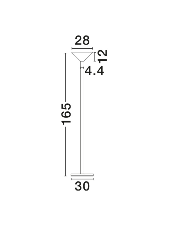 Lampadar Tazu Alb Ø30 x H 165 cm - Img 2
