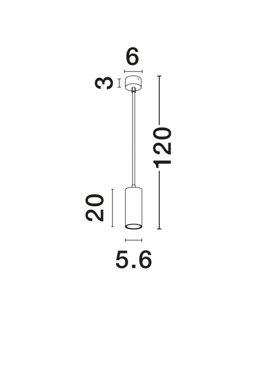 Pendul Aila Alb Ø5,6 x H 120 cm - Img 2