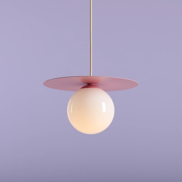 Pendul Loop 28 cm 1xE14 - Roz pal - Img 3