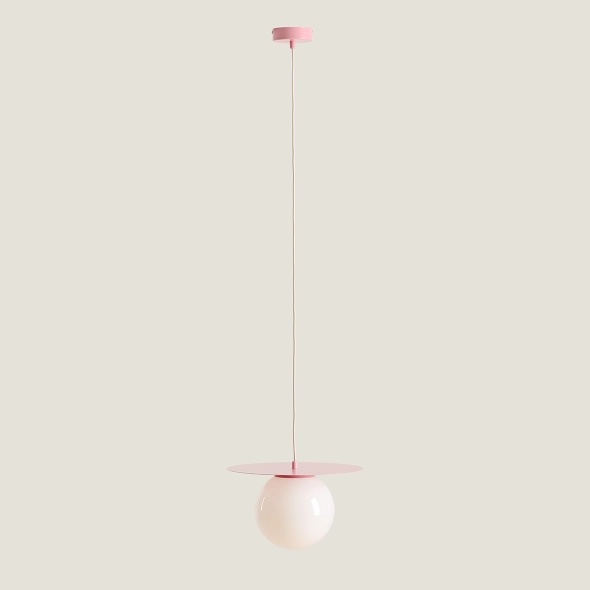 Pendul Loop 34 cm 1xE27 - Roz pal - Img 3